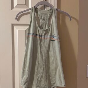 Patagonia Women's Light Green Tank Top with Stripes